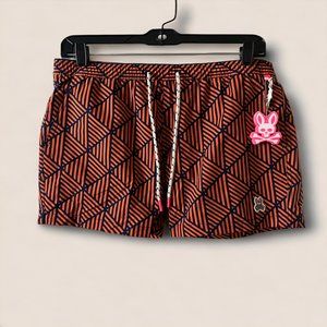 Psycho Bunny |Tangelo Orange | Hale Patterned Swim Trunks | Small